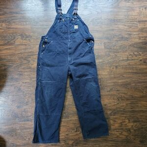 Carhartt Canvas Cotton Navy Blue Work Overalls
